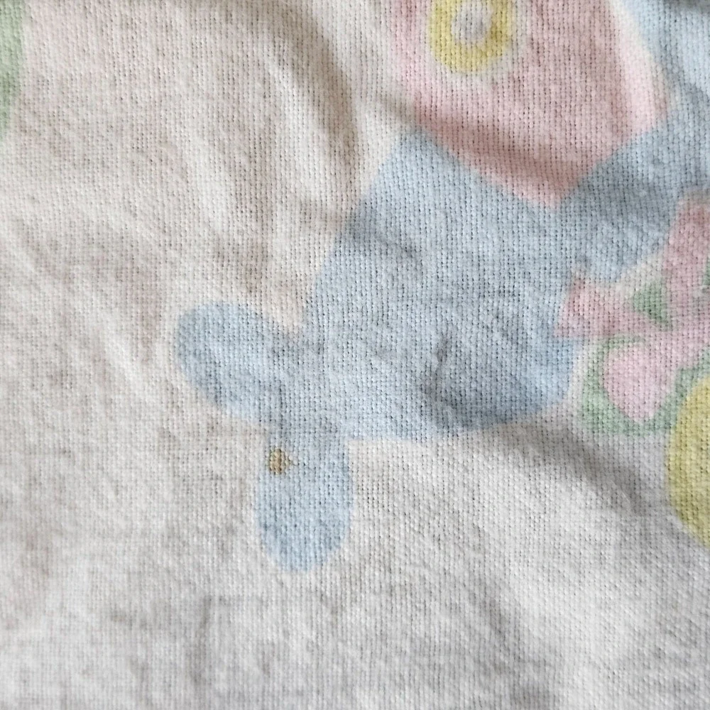 VTG 1980s Beacon pastel flannel baby receiving blanket soft print rainbow stars